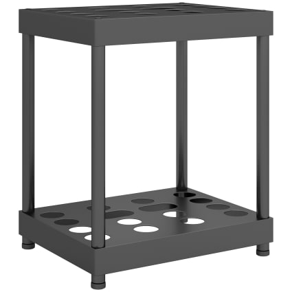 Organisateur D'outils De Jardin 16 Compartiments 2 Niveaux Métal