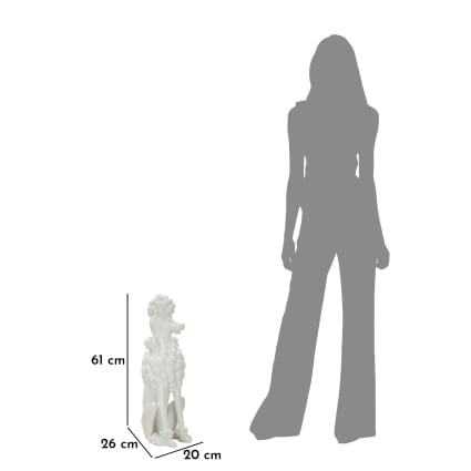 Grande Figurine Rakso Caniche Blanc Dansant - 20,5 Cm - Décoration Animaux