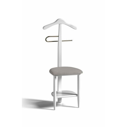 Stuhl-Herrendiener aus lackiertem Buchenholz in Weiß 105x45x41 cm Sedie