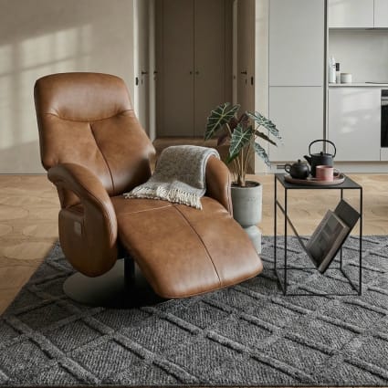 Fauteuil de Relaxation Design Electrique cuir en bois - My New Design Couleur Blanc Matière Cuir