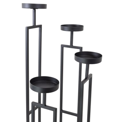 Bodenkerzenständer aus Metall, 86x30x30 cm, Schwarz