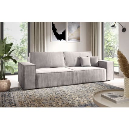 Schlafsofa mit Bettkasten Grau Mille