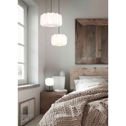 Chrasy Lampada A Sospensione Moderna E27 In Metallo - Design Semplice, Colori Bianco/Nero/Grigio/Verde, Diametro 16.5cm, 100cm Di Cavo