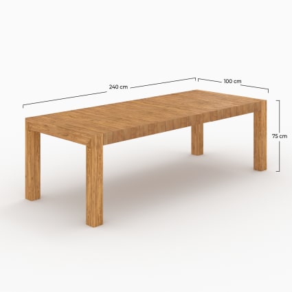 Tavolo da giardino rettangolare in legno di teak riciclato 10