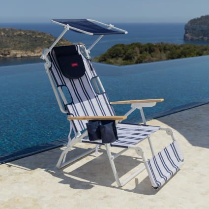 Sedia da spiaggia pieghevole poliestere blu 50x69x105cm Maisons