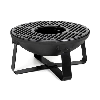 Braciere esterno giardino portalegna barbecue 63cm acciaio ruggine