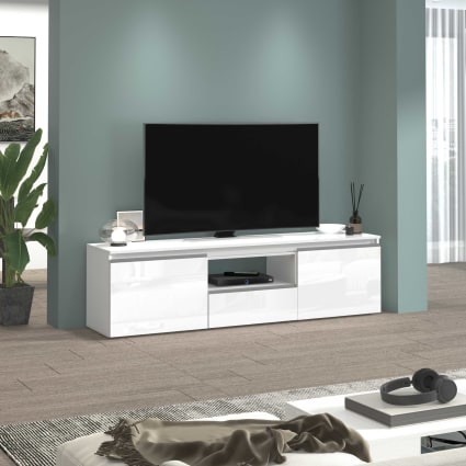 Bianco Lucido Mobile Porta Tv Bianco Alto Base Porta Tv Zante Ante