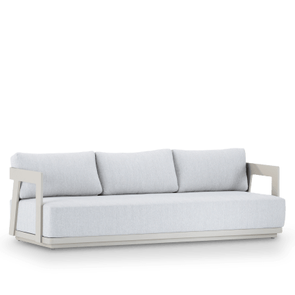 Divano da giardino a posti in alluminio beige Sophie Maisons