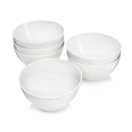 6er Set Suppenschale aus Porzellan, weiß Sunfort