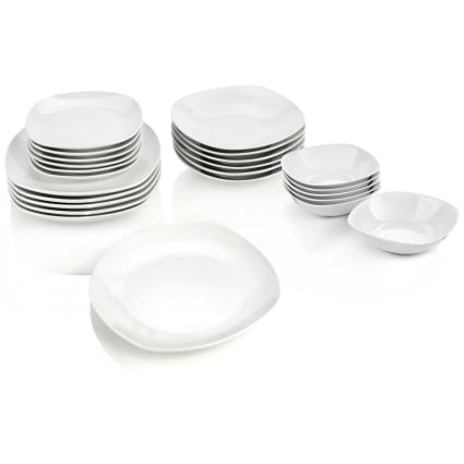 24-teiliges Tafelservice aus Porzellan, weiß Bilgola