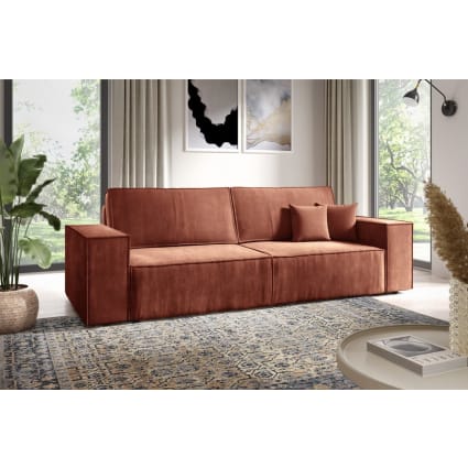 Schlafsofa mit Bettkasten Orange Mille