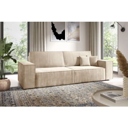 Schlafsofa mit Bettkasten sandfarben Mille