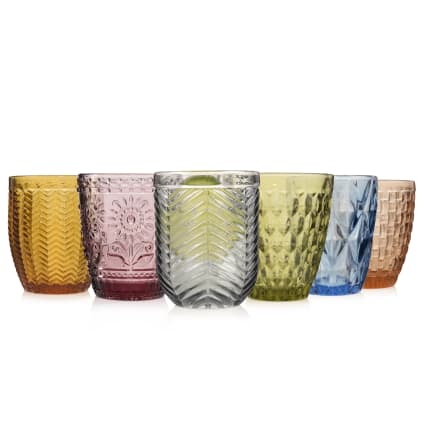 6er Set Trinkgläser aus Glas, mehrfarbig Gläser
