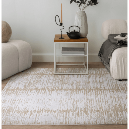 Tapis Moderne 3D 160x230 Cm Gris/Jaune - Qualité Luxe Tissé - Polypropylène