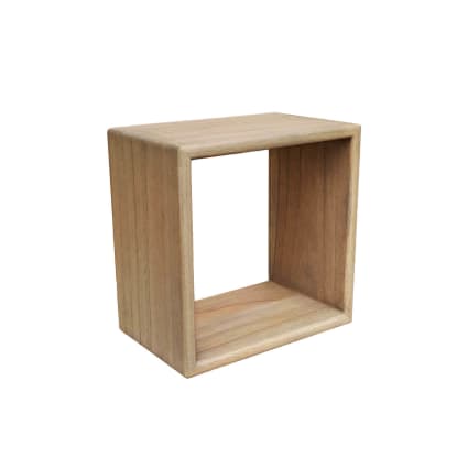 Quadratisches Wandregal aus Holz, 40x40 cm, beige Scandi