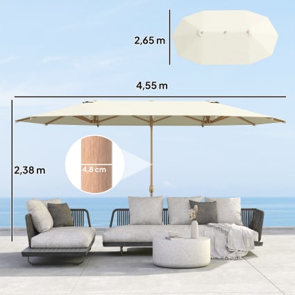 Outsunny Parasol Avec Pied De Parasol Parasol De Jardin Double 460 X