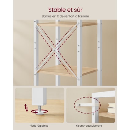 6 Panneaux De Séparation D'étagère Blancs - 40x30cm, Clips Pour Poutres De 5cm, Organisation Rangement