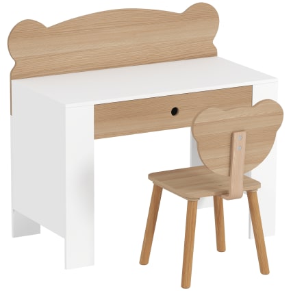 Ensemble bureau et chaise pour enfant avec tiroir effet bois naturel Aiyaplay