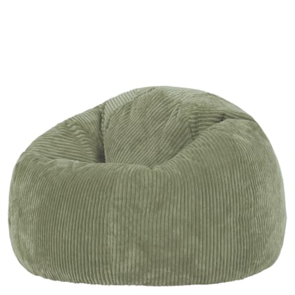 Pouf velours côtelé beige galet Kingston | Maisons du Monde