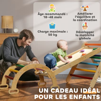 HyperMotion HYP23 – Kit Escalade Arbre Enfant 12 Prises + 6 Sangles Cliquets 3m | Aventure Jardin Plein Air | Charge Max 91 Kg – Idéal Dès 3 Ans