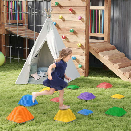 Umu - Pierres D'équilibre En Bois Colorées - 16 Pièces - Jouet D'éveil Dès 2 Ans - Motricité Et Créativité