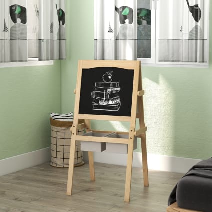 Chevalet a dessin pour enfants avec tableau blanc et tableau noir Chevalet a dessin pour enfants avec tableau blanc et tableau noir