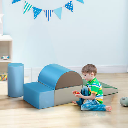 Parcours De Motricité Pour Enfant 3+ Ans - Blocs En Mousse PU+EPE Avec Escalier Et Toboggan