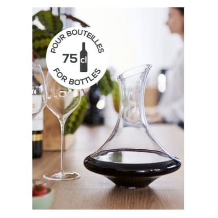 Carafe à Vin Peugeot Capitaine 75cl - Avec Bouchon, Pour Vins Rouges Jeunes, Hauteur 26cm