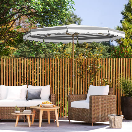 Parasol De Jardin Portable 2x2m Outsunny - Toile Carrée Ajustable, Pied Pointu Pour Sable/sol - 8
