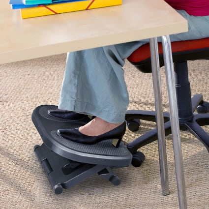Repose-Pieds Bureau Ergonomique 6 Hauteurs Réglables - Avec Massage Et Inclinaison 25°-75°, Soulage Dos Jambes Circulation Bureau Matériel