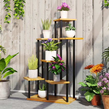 Étagère à Plantes 4 Niveaux En Acier - Intérieur/Extérieur - 89x28x107 Cm - Vert