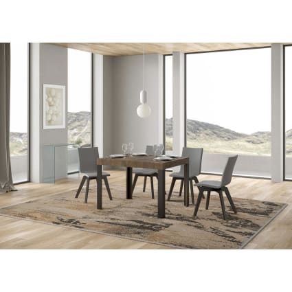 Ausziehtisch 80x120/204 cm in Holzoptik Nussbaum, Eisen Linea