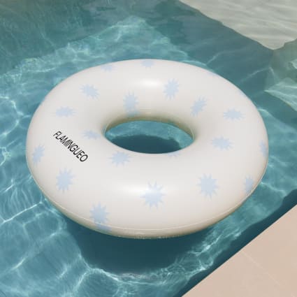 Flamingueo Bouee Piscine Etoiles PVC Beige