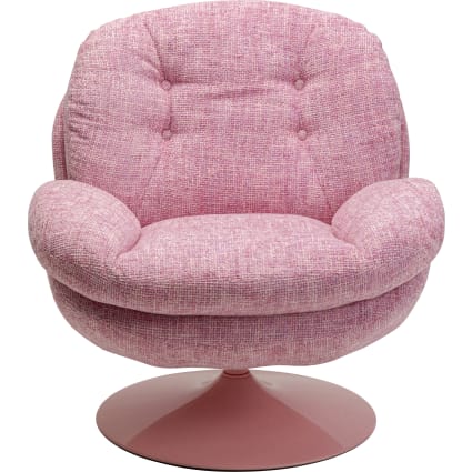 Drehbarer Sessel mit Strukturbezug, pink Cosy