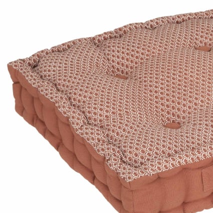 Coussin de sol en coton avec broderie 40 x 40 x 21 cm