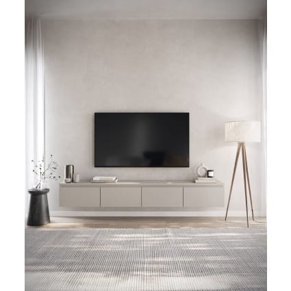 TV-Hängeboard, Greige, 200 cm Bemmi