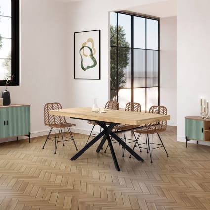 Table Salle à Manger Extensible Ronde Louis 16 - Bois Massif - Faubourg Saint Antoine