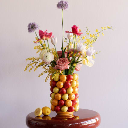 Lot De 8 Fruits Décoratifs En Porcelaine Peinte - Figue, Fraise, Pomme - Occasion