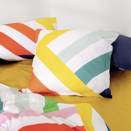 Kissenbezug aus 100% Baumwolle 60x70 cm Mehrfarbig Happy stripes