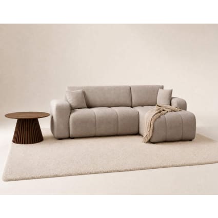 Canapé D'angle Convertible En U 4 Places, 2 Coffres De Rangements Et Porte-gobelets, Tissu Beige - Canapé Canapé D'angle Convertible En U 4 Places, 2 Coffres De Rangements Et Porte-gobelets, Tissu Beige - Canapé