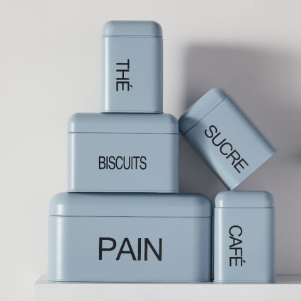 Boite Biscuit Metal Bleu