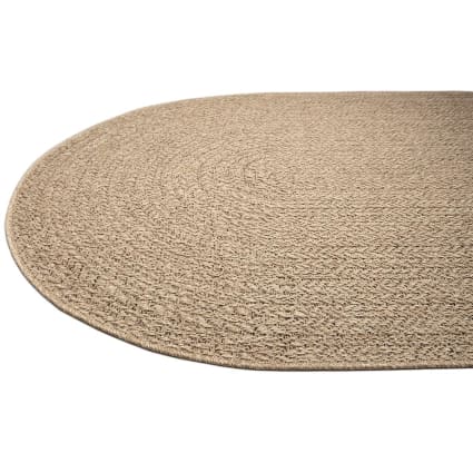 Teppich Outdoor Jute Optik Uni Terrasse - Nature - 140 x 200, Oval Kansas