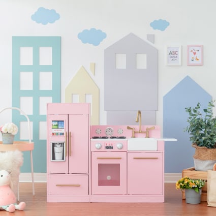 Cocina de madera para niños 81 cm, rosa Maisons du Monde