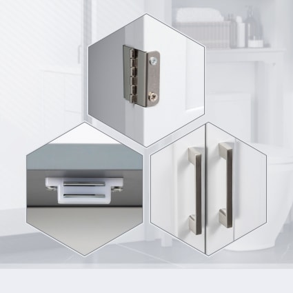 Meuble De Rangement Pour Salle De Bain - À Poser Sur Les Toilettes, Blanc, 64x22x165 Cm - Avec Portes Et Étagère Réglable