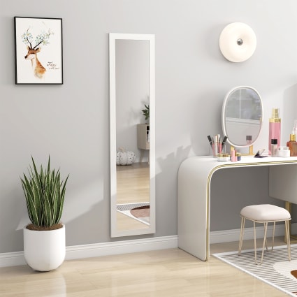 Cadre Miroir Mural FRAMO Sur Mesure - Blanc, Format Pin 32 Cm De Large, Hauteur Variable 30 à 160 Cm