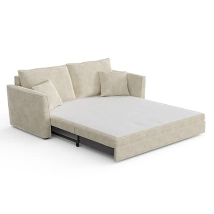 Canapé 3 places convertible express en tissu beige - Couchage 140 cm Canapé 3 places convertible express en tissu beige - Couchage 140 cm