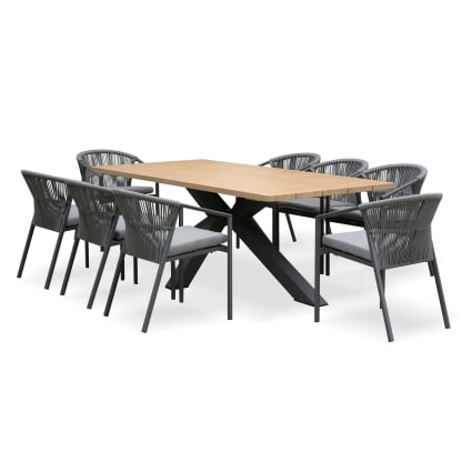 Garten-Essgruppe für 8 Personen - Anthrazitgrau Kelia