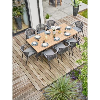 Garten-Essgruppe für 8 Personen - Anthrazitgrau Kelia