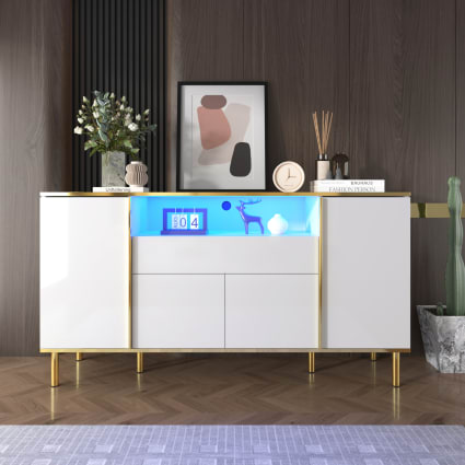VidaXL Credenza Bianco Lucido 100x36x60 cm in Legno Multistrato | Leroy Merlin