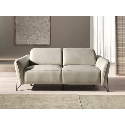 2-Sitzer Relaxsofa aus Leder, sand